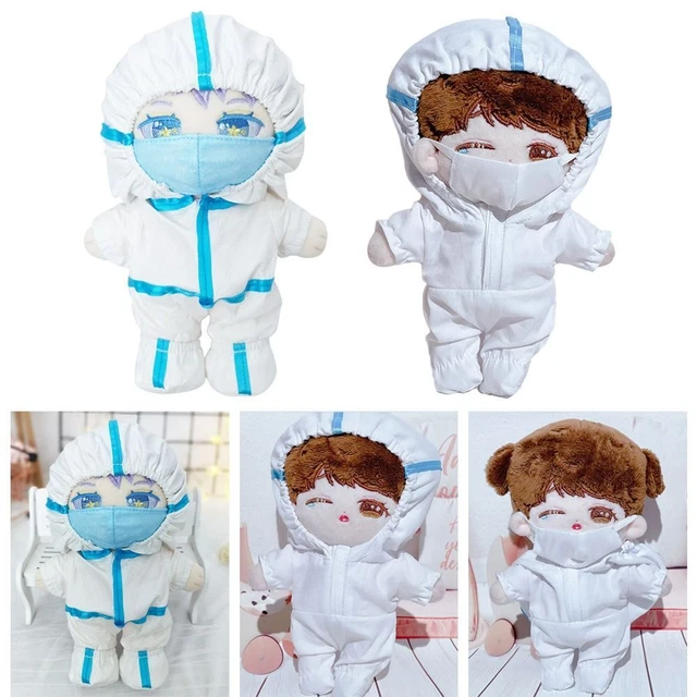 da cappotto bianco Pantaloncini Top Vestiti per bambole 20cm Vestiti di peluche