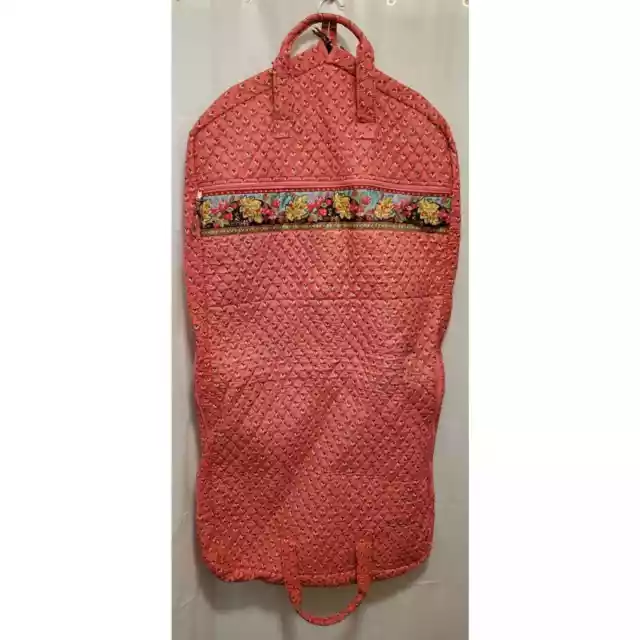 Vintage Vera Bradley Pink Pansy Butterfly Quilted Long Garment Bag Retired Print