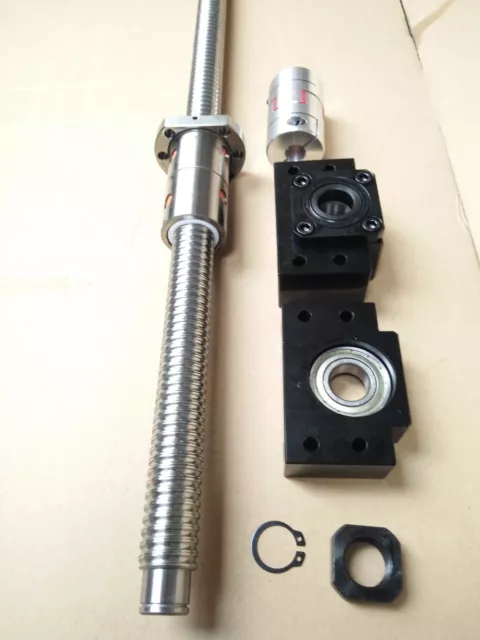 1 pcs Anti-backlashed DFU2505-900mm Dual Ballscrew&BF20/BK20&14*17mm Coupling