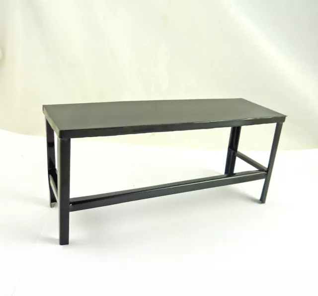 Dollhouse Miniature Black Metal Workshop Workbench Table, G8636