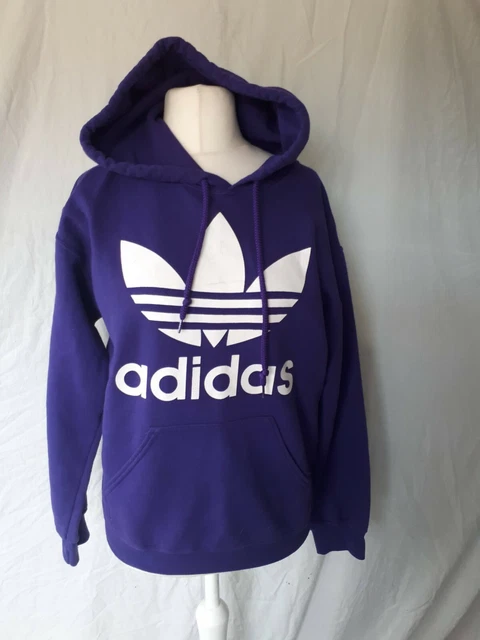 Adidas Originals Trefoil Big Logo  Spell Out Vintage Hoodie Hooded Sweatshirt