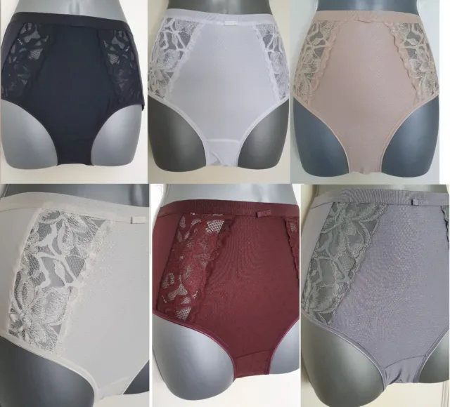 M&S High Waist Lace Trim Figure Control Sissy Knickers - Size 8 to