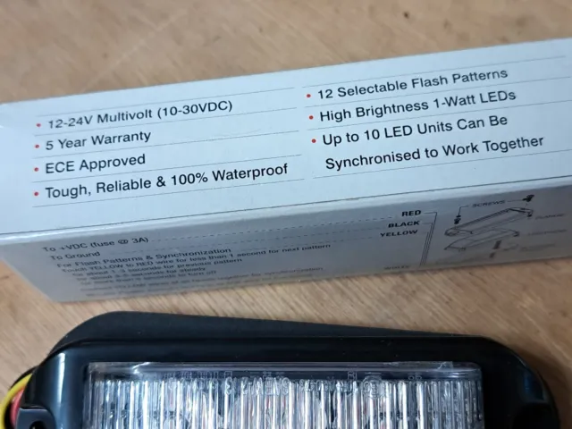 ElectraQuip, 3-LED Amber Warning / Strobe - Hazard Lamp 180° View 3
