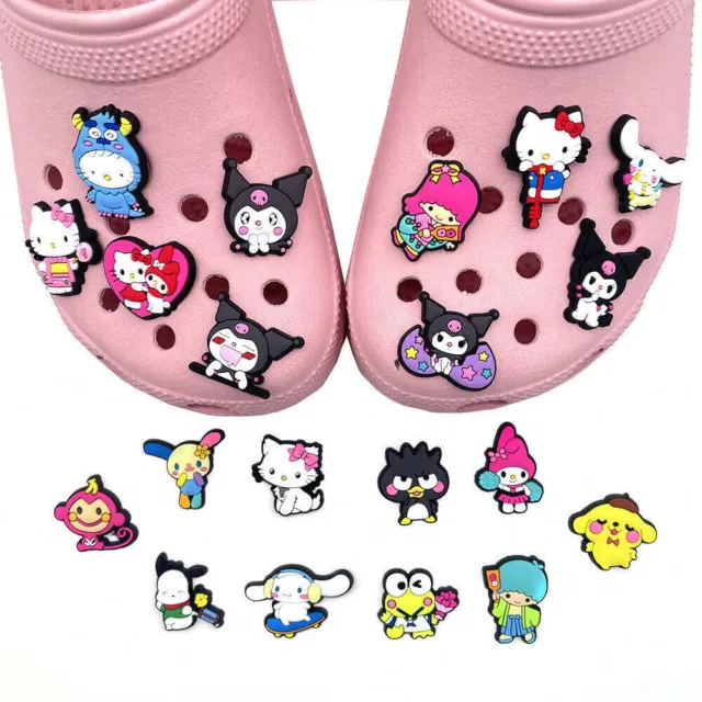 20Pcs Kuromi Hello Kitty Shoe Charms DIY Decoration for Croc Shoes Wristband