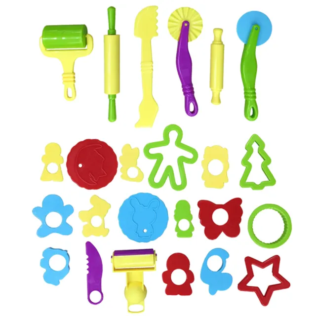 24 piezas moldes de arcilla hágalo usted mismo herramientas de plástico para niños