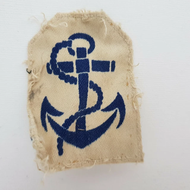 ROYAL NAVY LEADING rate rank printed blue on white anchor patch ...