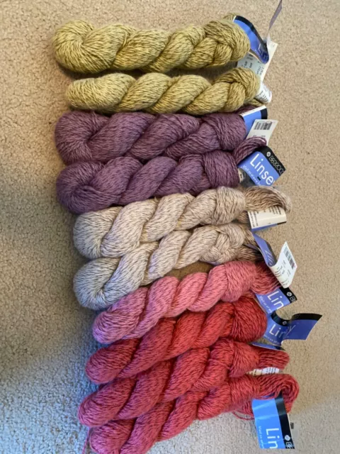 Berroco Yarn - Linsey - Cotton Linen - 10 Skeins multiple colors 114 yards each