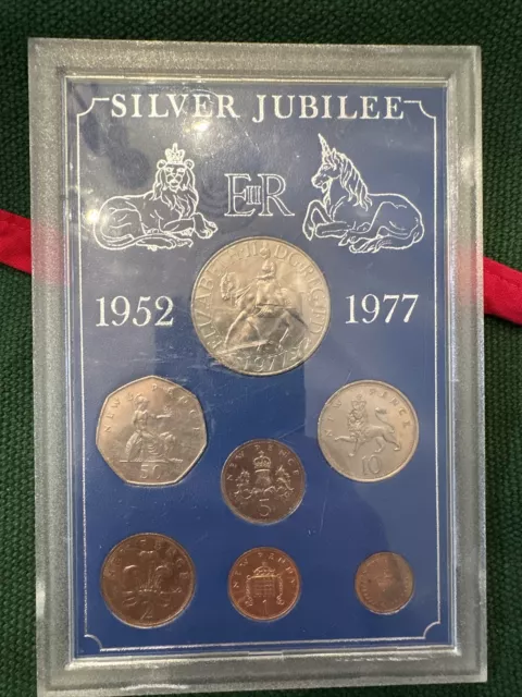 Great Britain 1977 Silver Jubilee 7 Coin Set