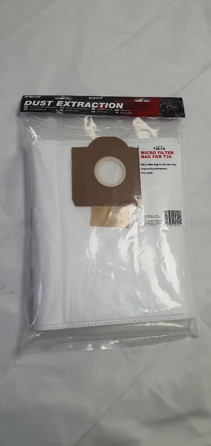 Confezione 5 Sacchetti Micro Filtro Per Aspirapolvere Trend T35 Classe M Estrattore Polveri T35/1/5