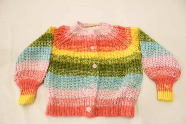 Boden Girls Button Front Detail Ombre Rainbow Cardigan NC3 Multicolor Size 8-9Y