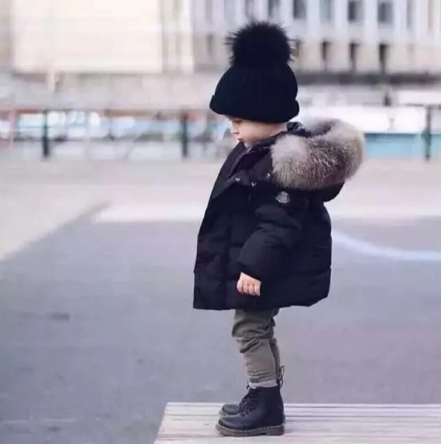 Baby Jungen Winter warmer Mantel Fellkragen Kapuze dicke Jacke Oberbekleidung Kleidung