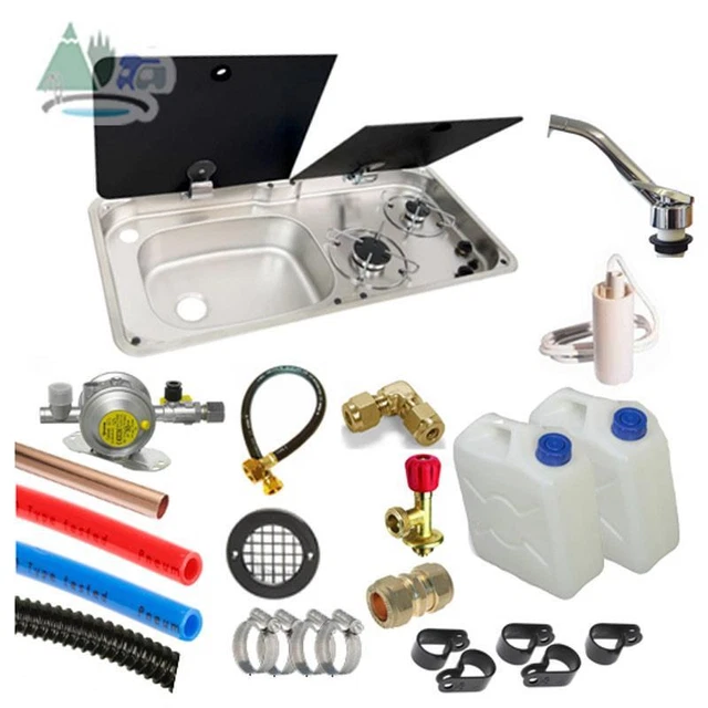 CAN FL1766 LH Sink & Hob Caravan Camper Conversion Kit W/ Bulkhead Reg