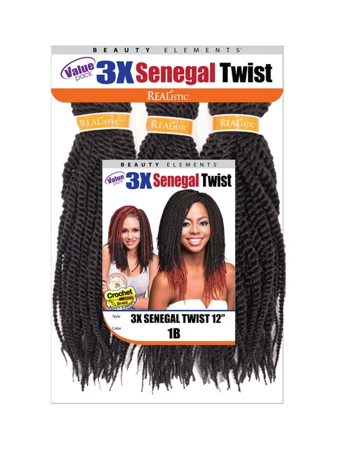 3X Trenza Twist Senegal 12"" Joyas