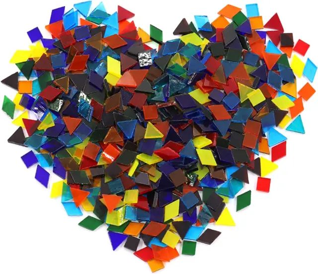 1Lb Various Color Various Shape Glass Mosaic Tiles Mosaic Pieces Chips Stained G