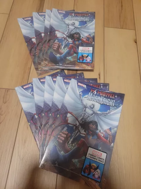 Sealed 3-Pack #1 Ms Marvel & Moon Knight Nauck Variant WalMart Comic MEGA BUNDLE