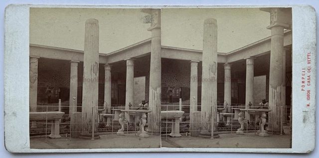 Italien Pompei c1880 Foto Alois Bier Stereo Albumin Vintage P78L3n