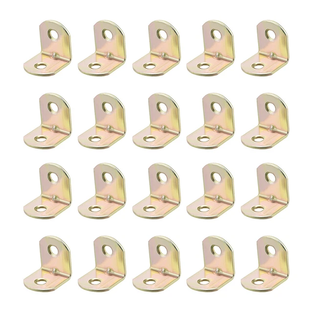 Corner Brace, 20mm x 20mm Zinc Plated Joint Right Angle Bracket Fastener, 20 Pcs