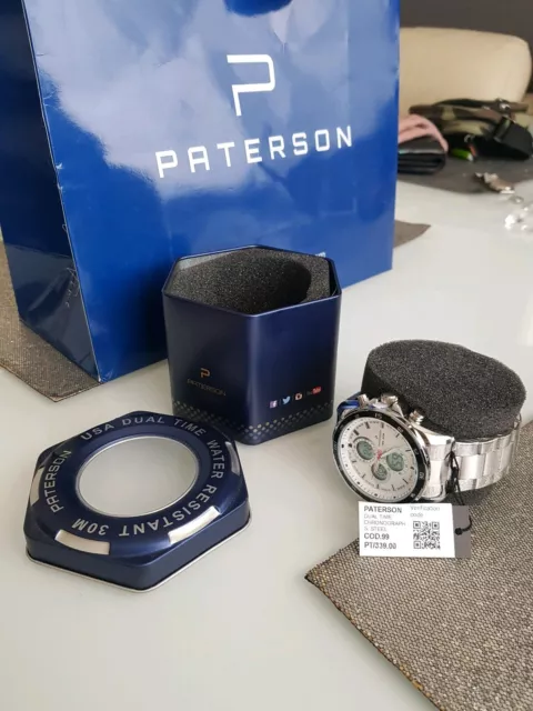 PATERSON MENS WATCH Dual Time Chronograph S Steel Orologio Paterson EUR 155 00 PicClick FR
