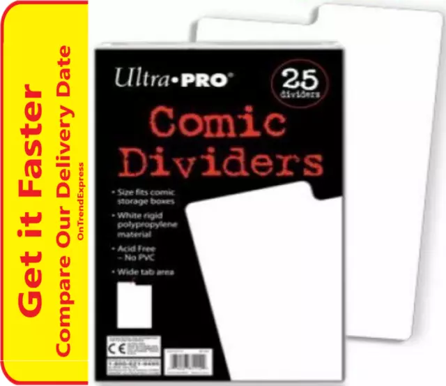Ultra PRO Comic Book Dividers Index White 25ct 185 x 280mm FREE POST