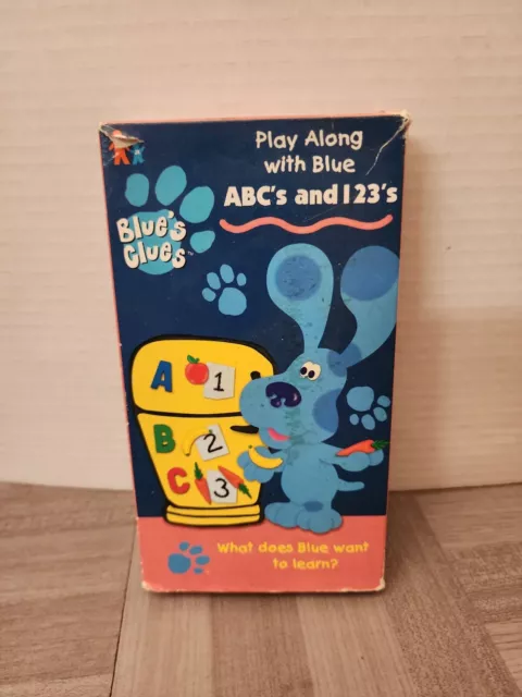 BLUE'S CLUES PLAY Along with Blue ABC's and 123's Vhs Video Tape 1999 ...