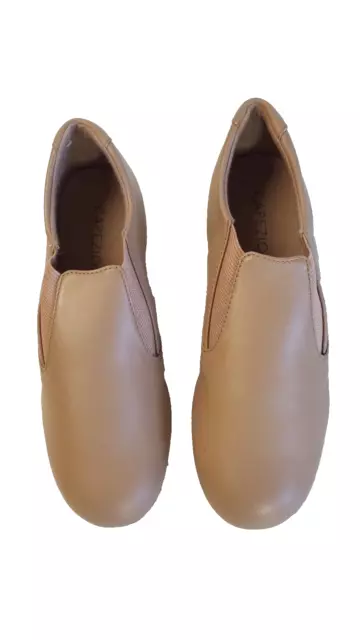 Capezio Tap Dance Shoes Sz 5 M Tan Slip On Split Sole Leather w Box 1085KBA