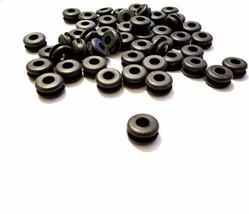 Pack of 50 Rubber Grommets 3/8" Inside Diameter - 3/16" Groove - Fits 5/8" Drill