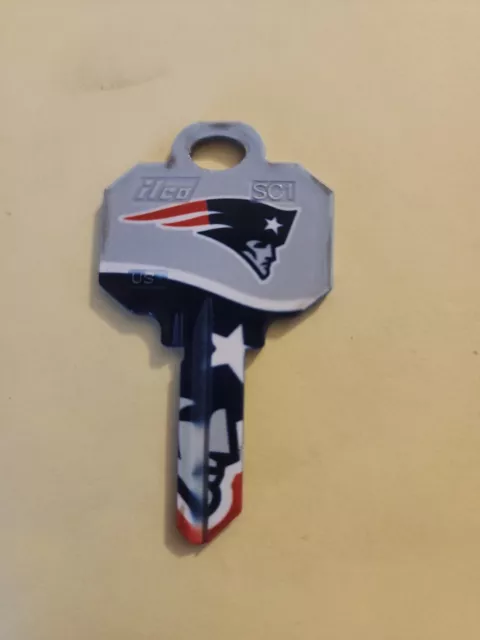 New England Patriots NFL house key blank Schlage