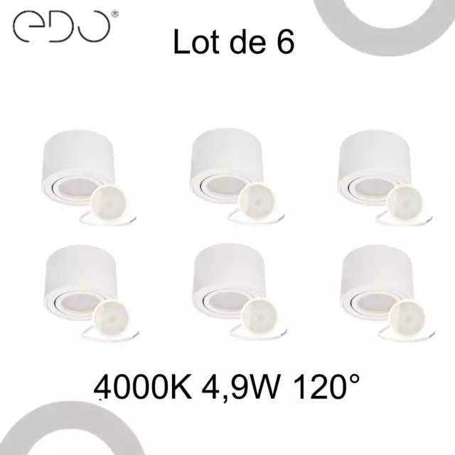 Spot de plafond  ZALDA LED Insert Rond Blanc EDO SOLUTIONS lot de 6 pièces