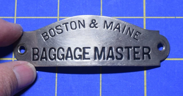 2685 Antique Boston & Maine Baggage Master railroad tag