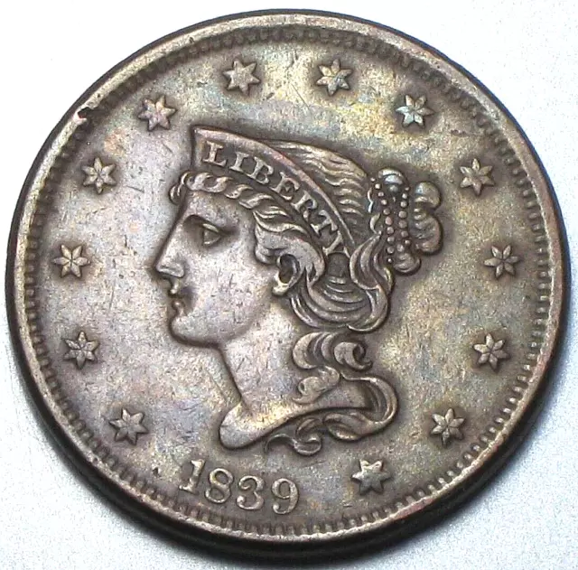 1839 (Head of 1840) Braided Hair Large Cent