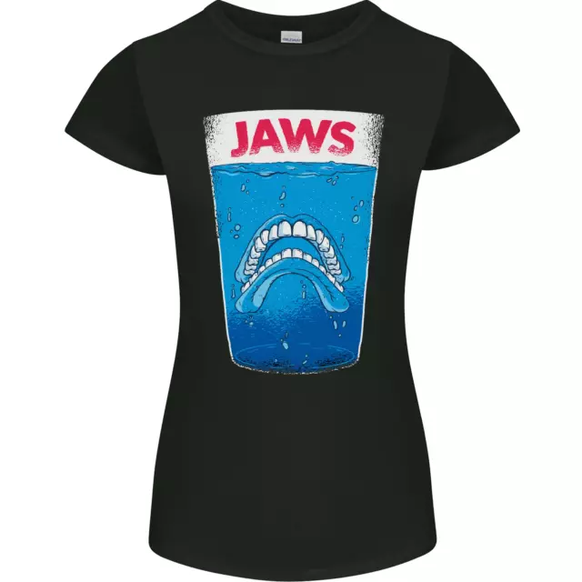 Jaws Funny Parody Dentures Skull Teeth Womens Petite Cut T-Shirt