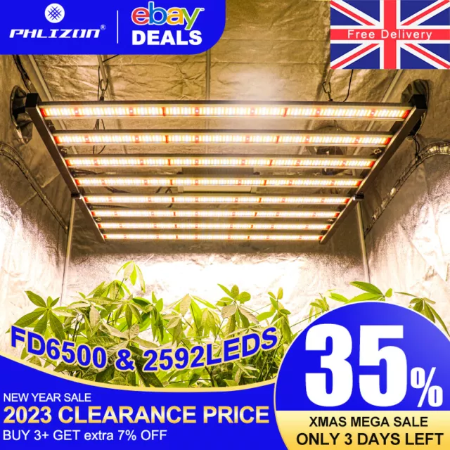 640W 8Bar Foldable Commercial LED Grow Lights 6.2x6FT Sunlike Full Spectrum Lamp