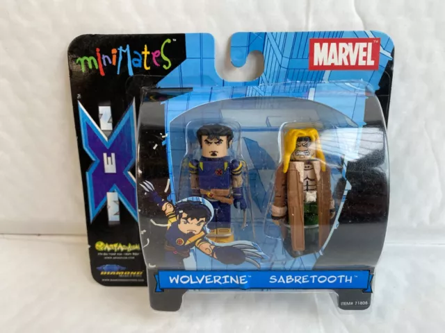 Marvel X-Men Minimates Series Wolverine & Sabretooth Mini Toy Action Figure Set