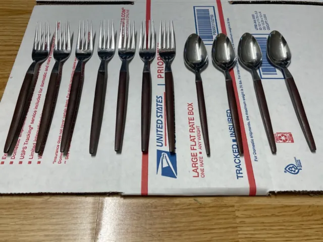 Ekco Eterna CANOE MUFFIN Forged Stainless Japan Flatware Set of 11 Pieces