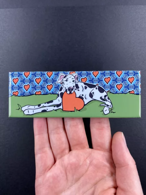 Harlequin Great Dane Valentines Day Hearts Magnet Holiday Gift Valentine Decor