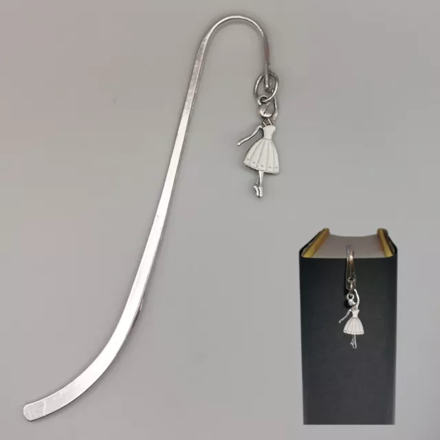 White Ballerina Bookmark, Ballet Dancer Tibetan Silver Personalised Gifts.