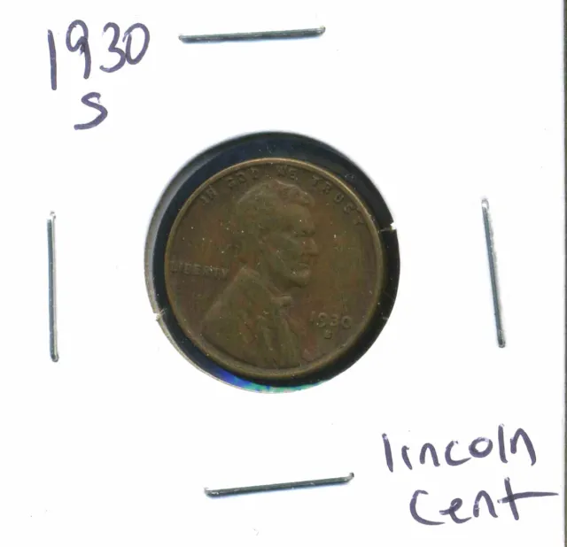 1930 S Wheat Penny Key Date Us Circulated One Lincoln Rare 1 Cent U.s Coin #6219