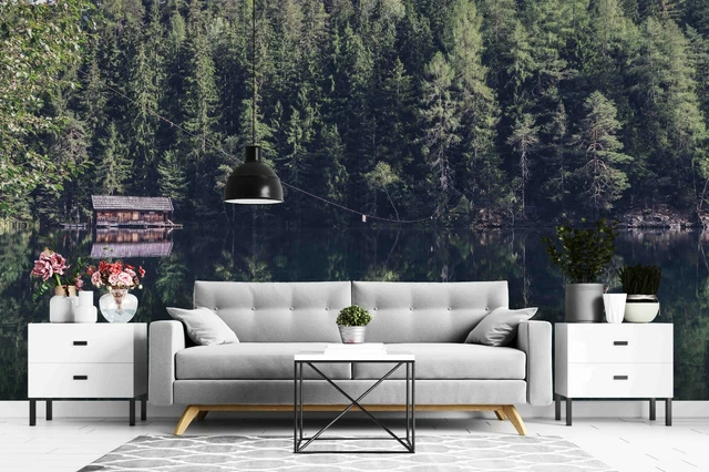 3D FOREST LANDSCAPE Wallpaper Wall Mural Removable Self-adhesive 166 ...