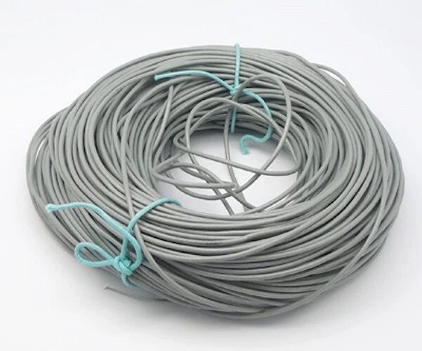 5 mètres - Fil Corde Cordon Cuir Rond 2mm Bleu ciel clair