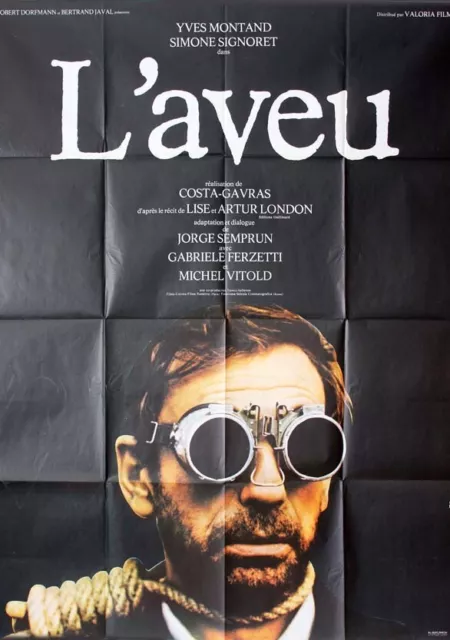 L'AVEU Affiche originale 1970 Costa-Gavras Yves Montand S. Signoret 120X160 CM