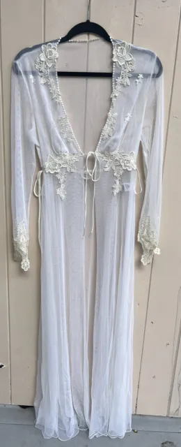 Vintage Jonquil by Diane Samandi Chiffon and Lace Bridal Lingerie Nightgown Robe