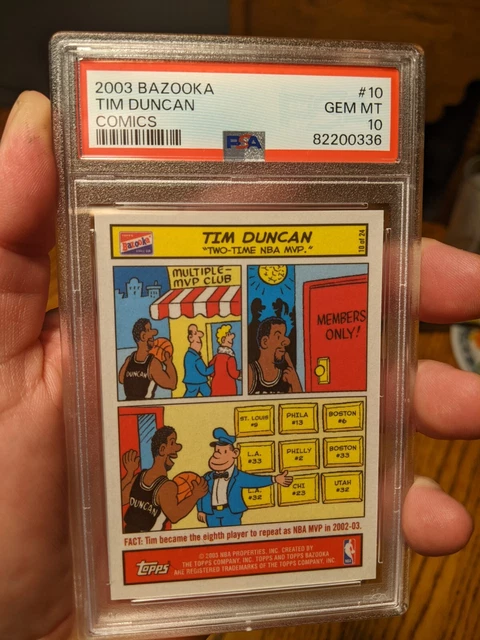 2003 Bazooka Comics #10 Tim Duncan San Antonio Spurs PSA 10 GEM MINT