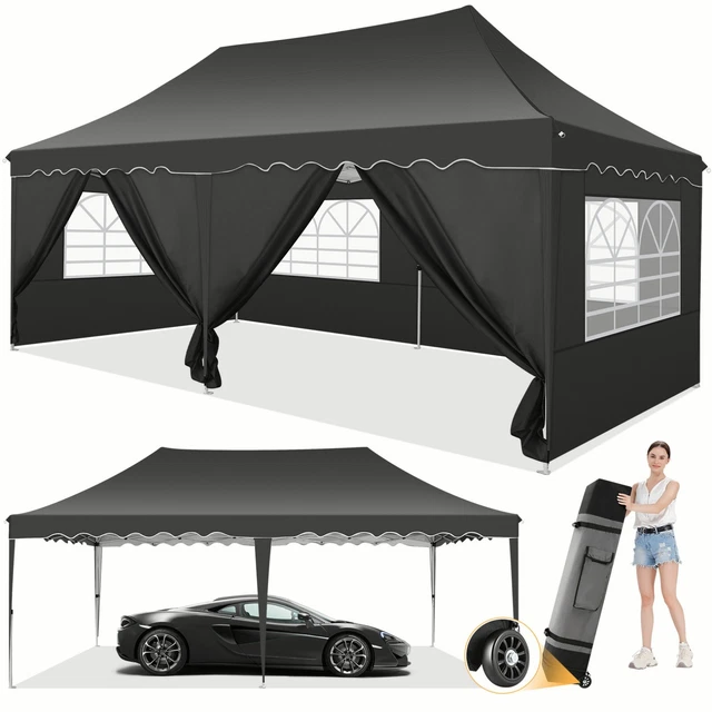 Faltpavillon 3x6 Pavillon Partyzelt Wasserdicht Gartenpavillon mit 6 Seitenteile
