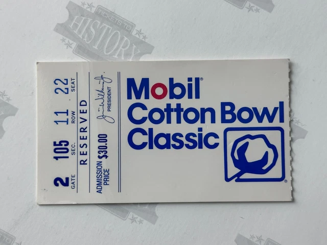 1989 Cotton Bowl Ticket UCLA Arkansas - Troy Aikman MVP & Final NCAA Football Gm