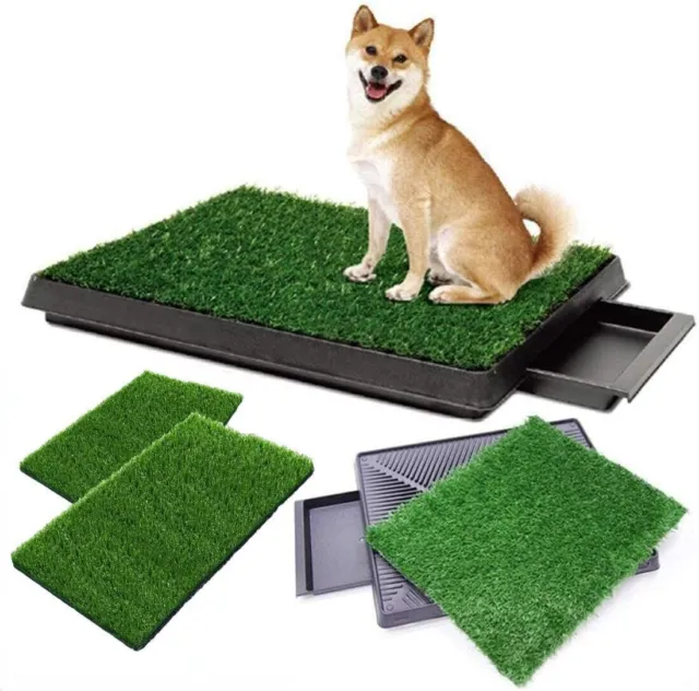 Pulizia per cani toilette per cani bagno per cuccioli con erba sintetica, 63x50 cm toilette per cani WC