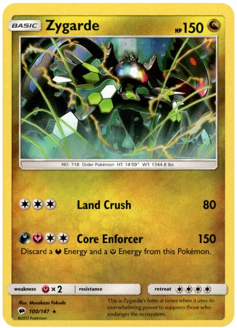 Pokemon Sun&Moon Burning Shadows Zygarde 100/147 Rare Holo