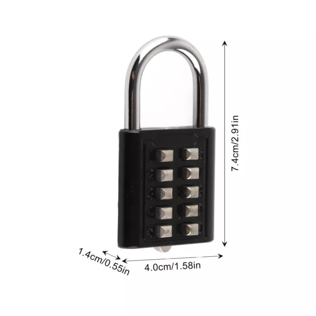 Security Padlock 10 Digits Push Button Combination Outdoor Padlock For Gym C NDE