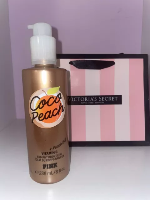 Lotion Hydratante Radiante Coco Peach Victoria’s Secret Pink 🎁 cadeau💘