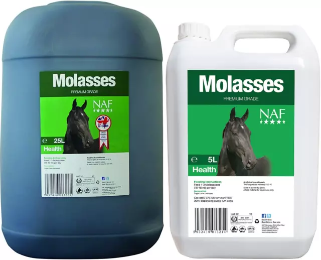 NAF Molasses Premium Grade Low Sugar Tasty Addition For Fussy Eaters 5-25 Litres