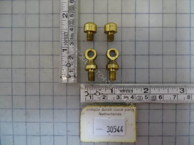 Original Brass Set Hooks And End Nut For Weights Of Grandfather Clock